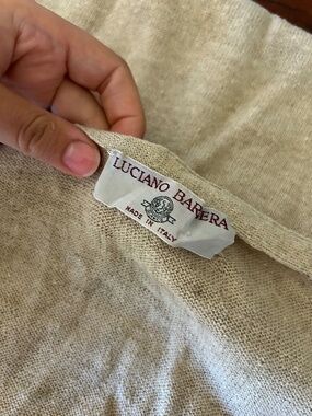 Luciano Barbera Made in Italy Cotton Linen Silk Henley Sweater
